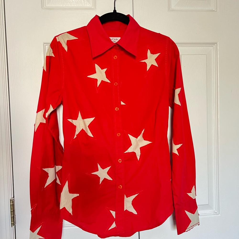 Paul Smith Red and Cream Star Button Down Shirt